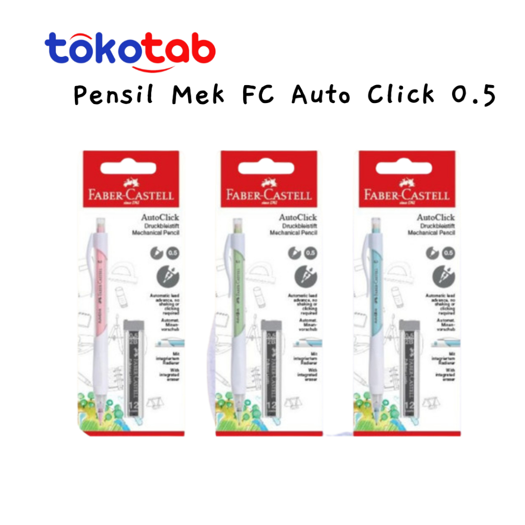 

PENSIL MEKANIK FABER CASTELL AUTO 0.5 OPAQUE/TRANS dan 0.7 ECO