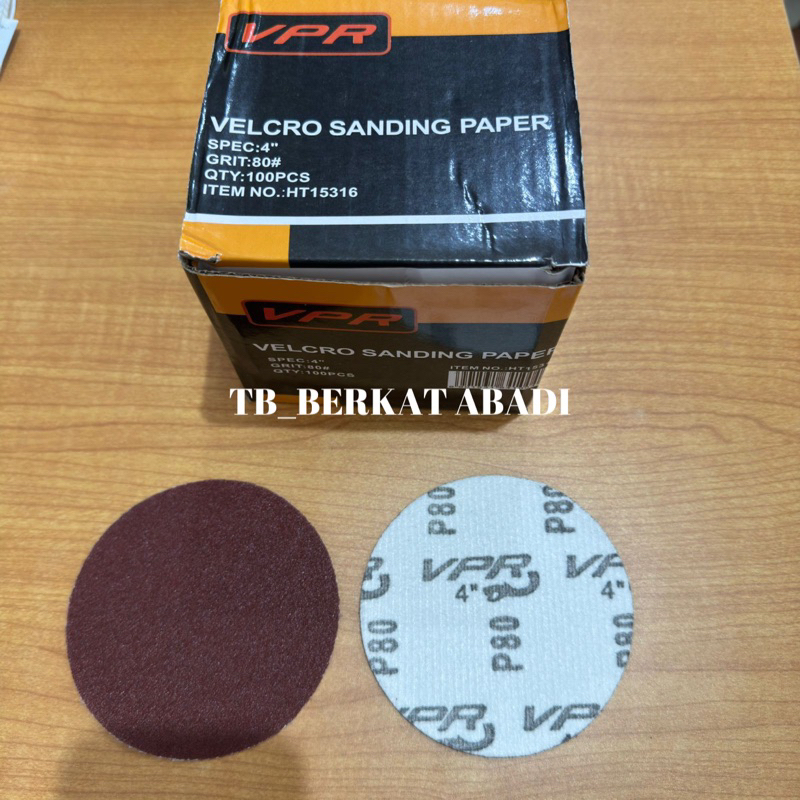 PER KOTAK Amplas Bulat / Amplas Tempel / Amplas Velcro 4 Inch MURAH TU2T