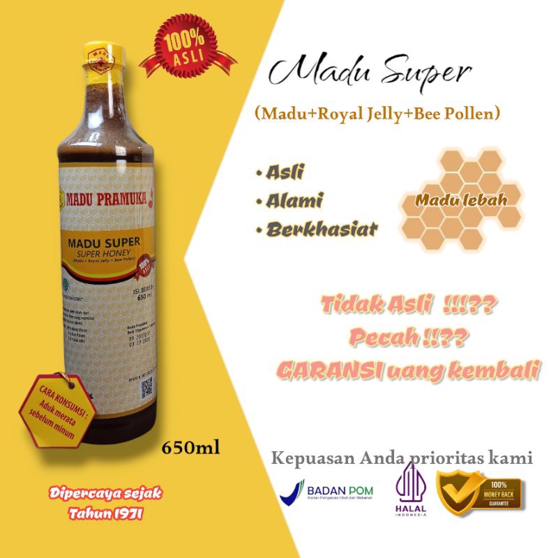 

Madu Super Merk MADU PRAMUKA 650ml 100% Asli