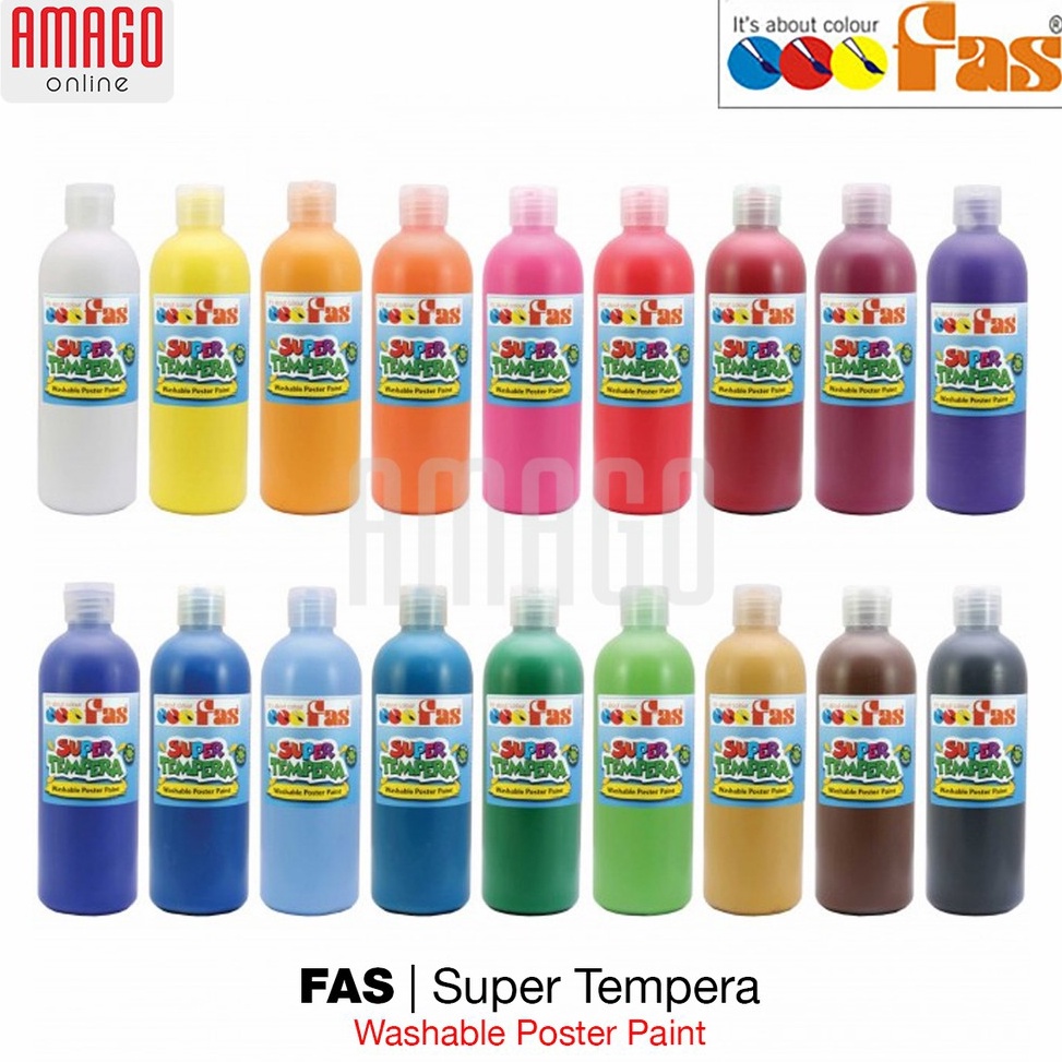 

☛ Sambut promo Cat Poster Lukis FAS Super Tempera Washable Poster Paint - 500 ml - Satuan - Pilih Warna Spesial