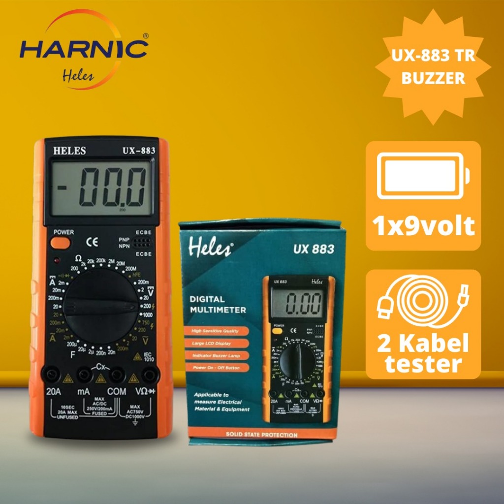 MultiTester Digital Harnic Heles - Digital Multimeter - Alat Merger - UX 883