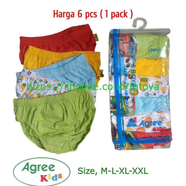 Celana dalam anak laki agree AG 001 | Cd Agree Kids anak laki laki | AGREE 6pcs