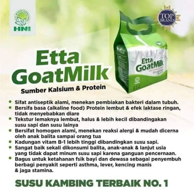 

Etta goat milk HNI ||Susu Kambing Herbal® susu Etta Goat milk HNI