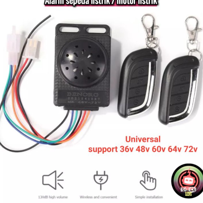 ✵Diskon..✵ ALARM SEPEDA LISTRIK 36V-72V REMOTE UNIVERSAL KEYLESS ANTI MALING REMOT MODUL UNTUK SEMUA