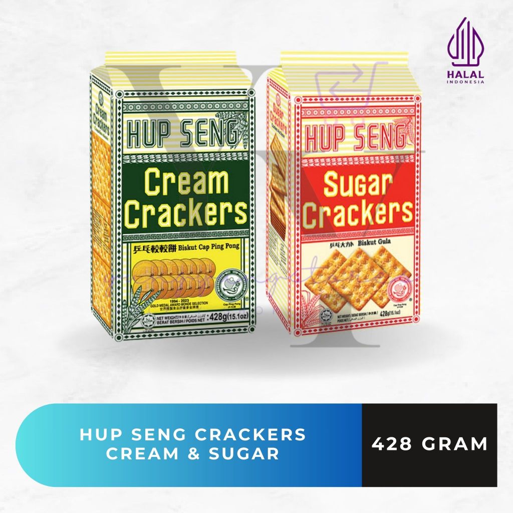 

HUP SENG Cream / Sugar Crackers Asin / Manis 428 Gram