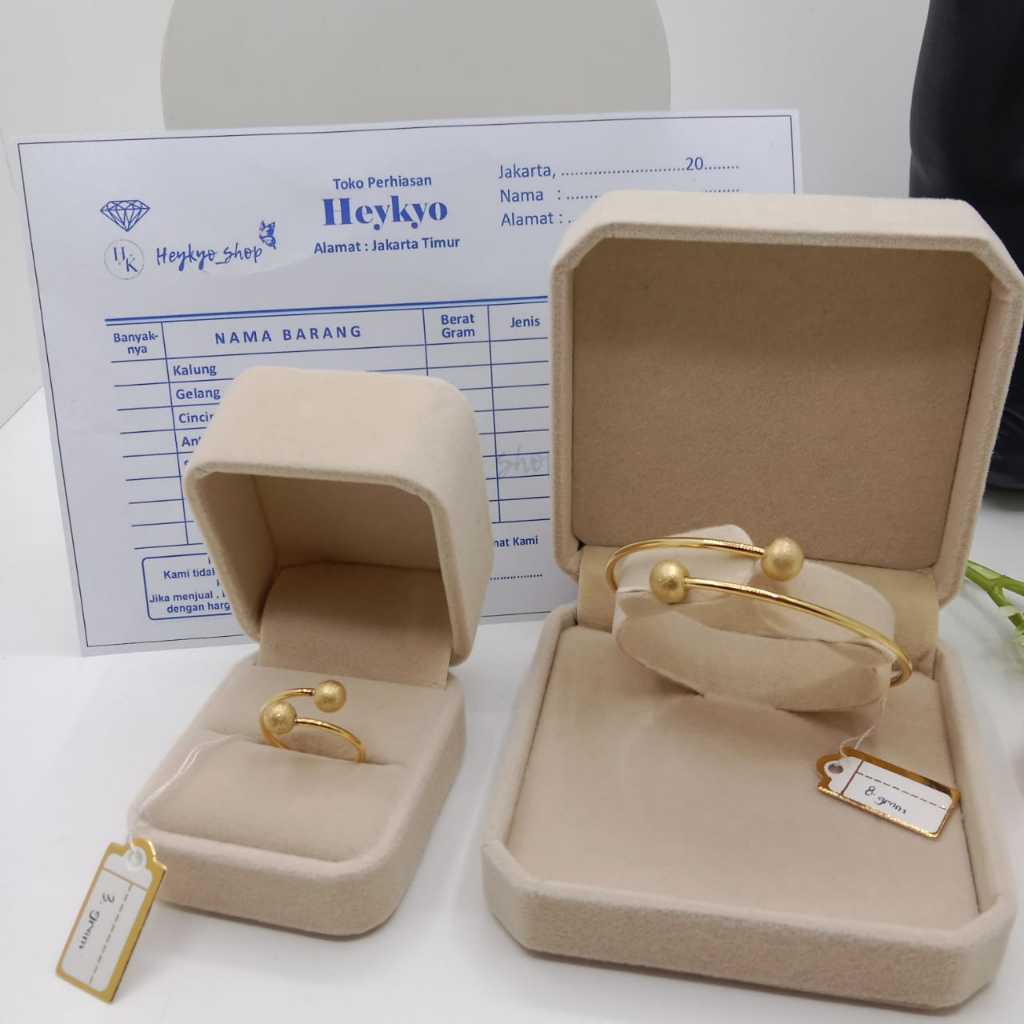 HeyKyo - Gelang lapis emas Muda berat 10 gram model  Boba free cincin boba Fashion diminati terlaris