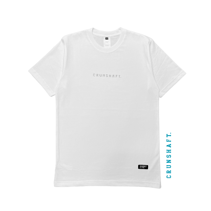 Crunshaft T Shirt Putih Kaos T-shirt Combed Biowash 24s CRUNSHAFT