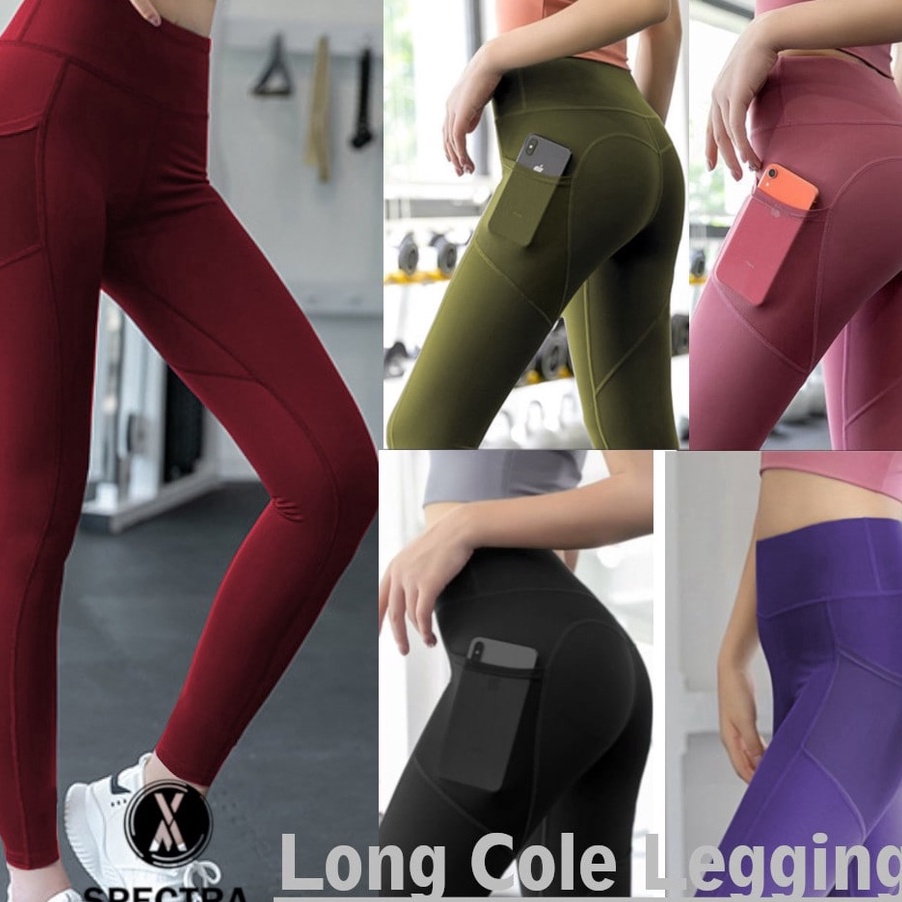 ✢BestSeller✢ Legging Sport M-XXL LONG COLE LEGGING kantong celana olahraga wanita legging zumba cela