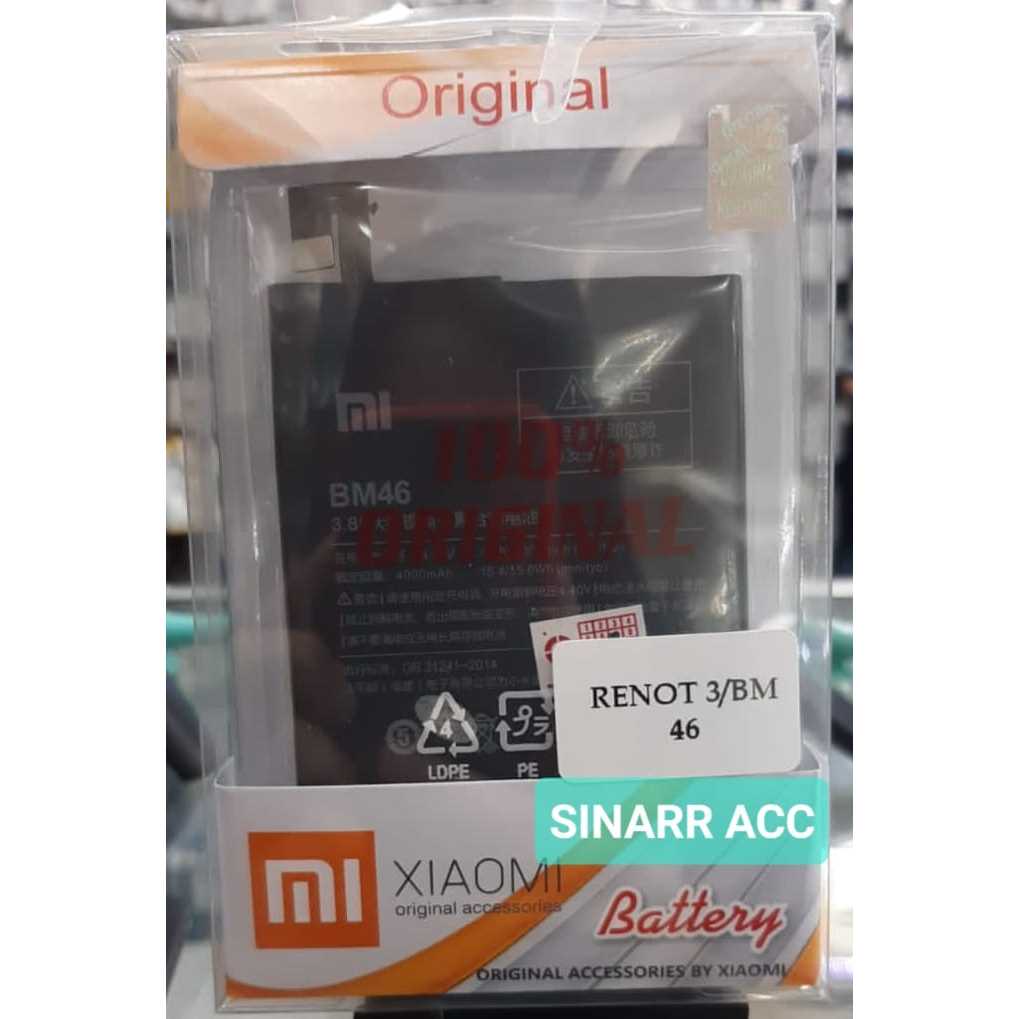 BATRE BATERAI XIAOMI REDMI NOTE 3 / BM 46 ORI 100%