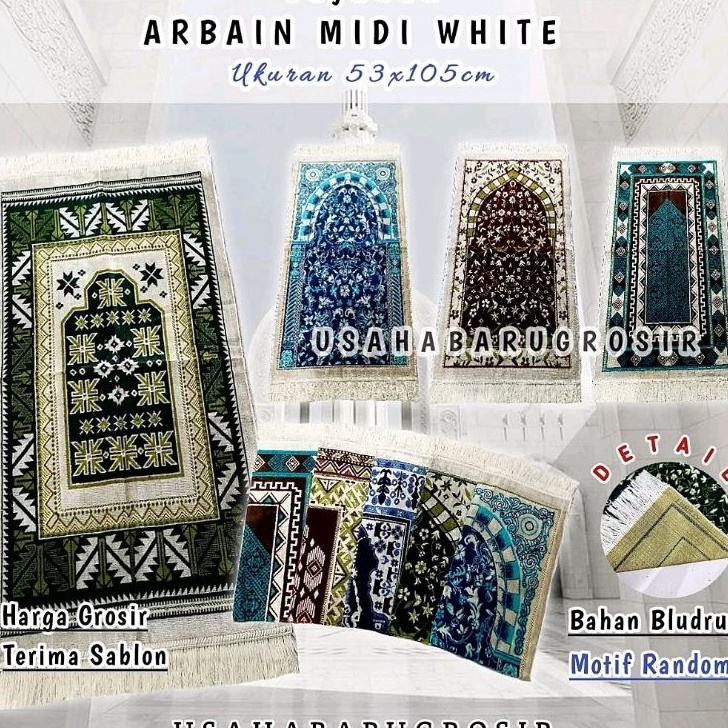 Terlaku,, Cod Sajadah Carpet Arbain Bludru Midi ukuran 55x100cm turki turkiye bulu.