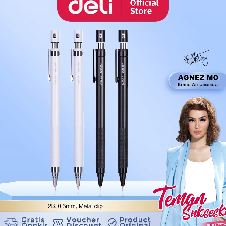 

Terlaku. Deli Pensil Mekanik / Mechanical Pencil 2B 0.5mm S406 1 pcs