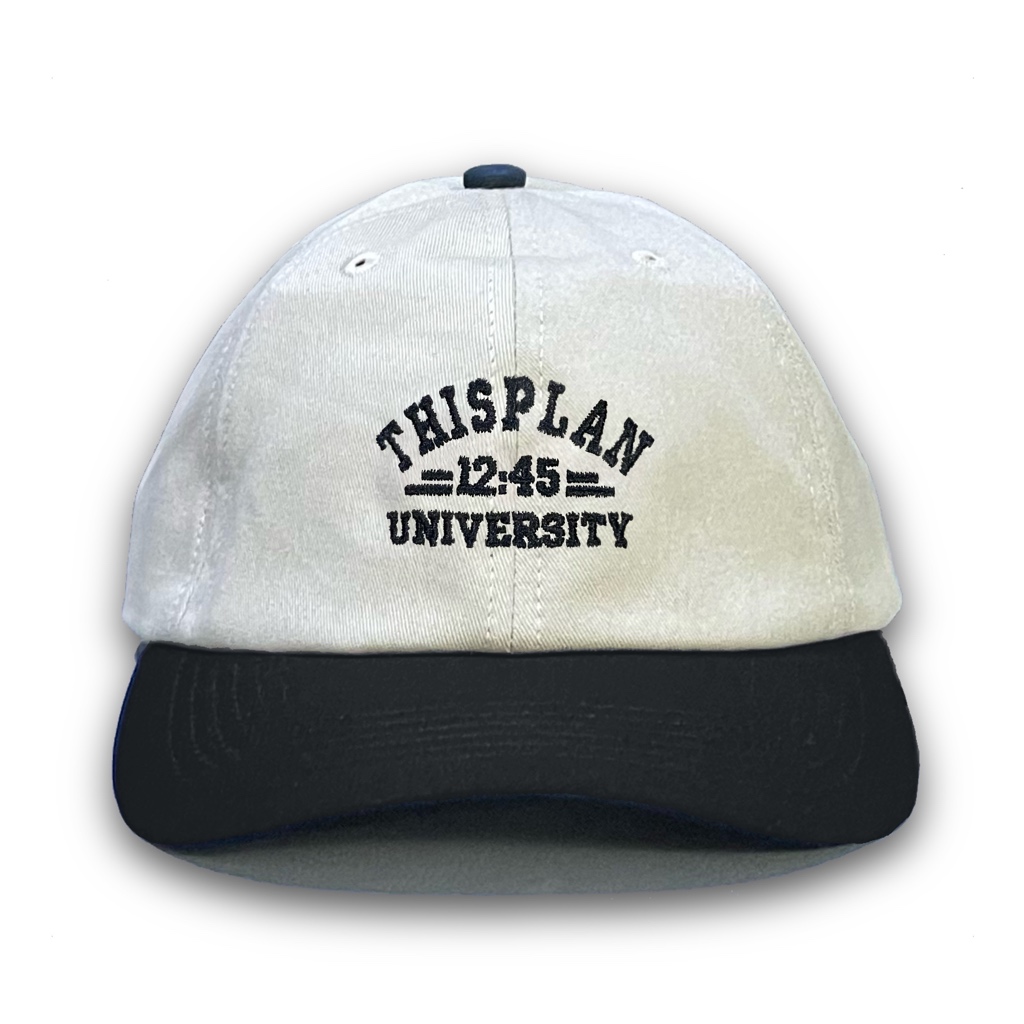 Topi Pria Polocaps Baseball Cap University Cream Black Thisplan