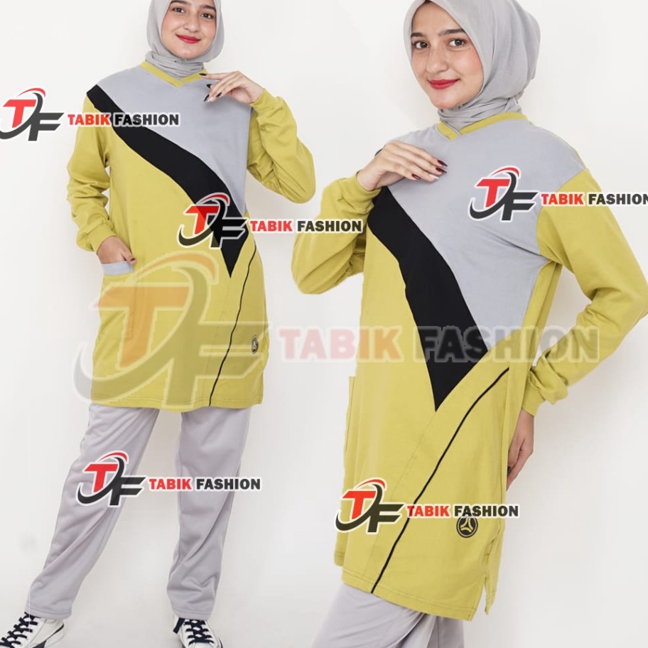 ✤Promo✤ Setelan Baju Olahraga Wanita Tunik Lengan Panjang / Setelan Baju Olahraga Wanita / Setelan B