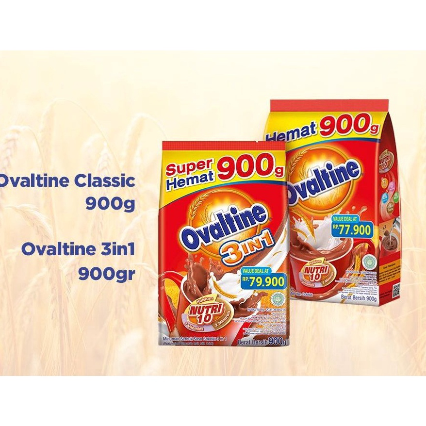 

(BPOM) EXP SEPTEMBER 2024 Ovaltine Classic 900gram/Ovaltine 900gr Clasic Coklat/Ovaltine 900 3in1 Susu Bubuk Cokelat/Ovaltine 990 3in1 900/900gr/900gram