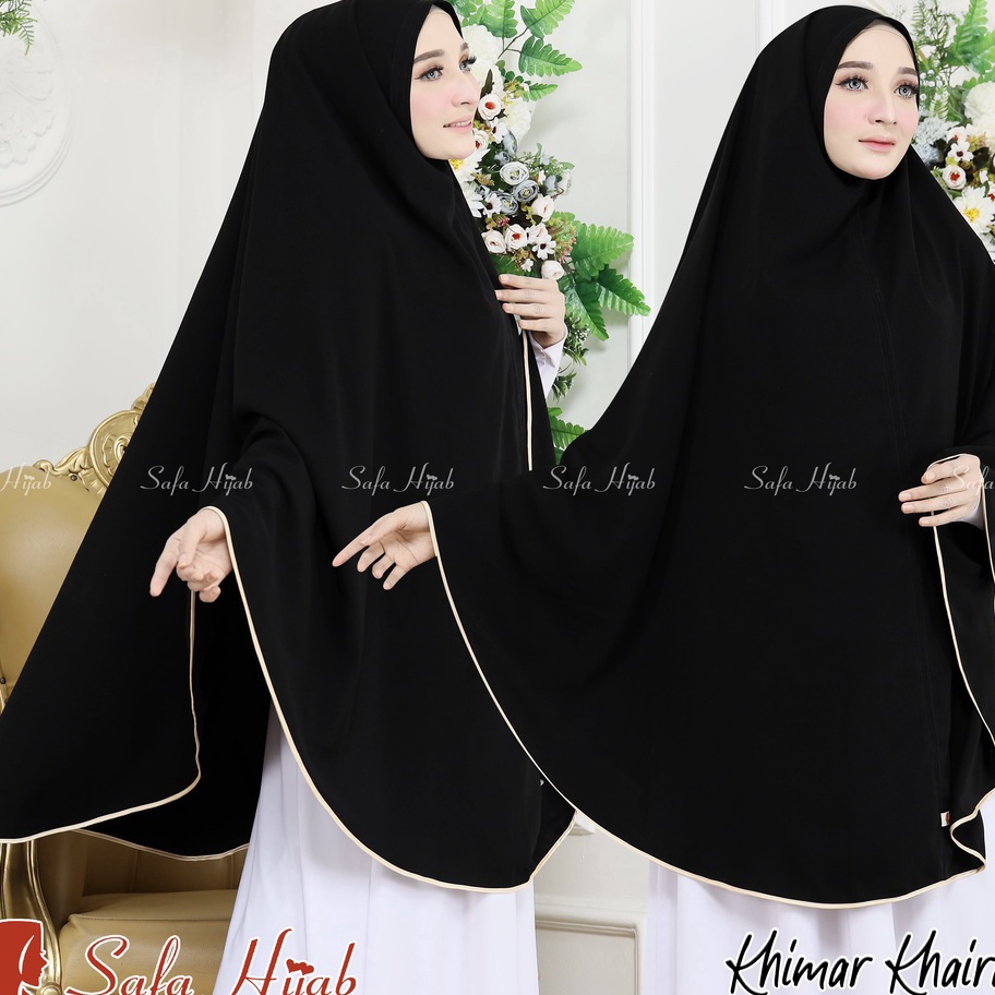 Termurah KHIMAR JUMBO Syar'i JETBLACK MTA Syar'i JUMBO ORYGINAL list pita warna/polos super cantik p