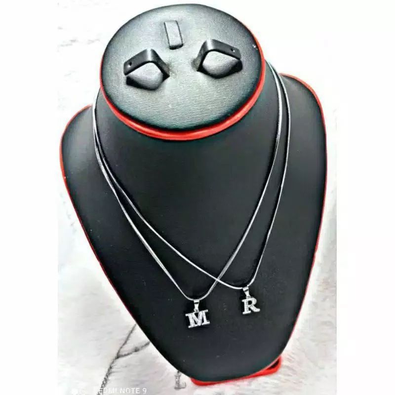 Kalung Titanium Nicklve free bandul huruf