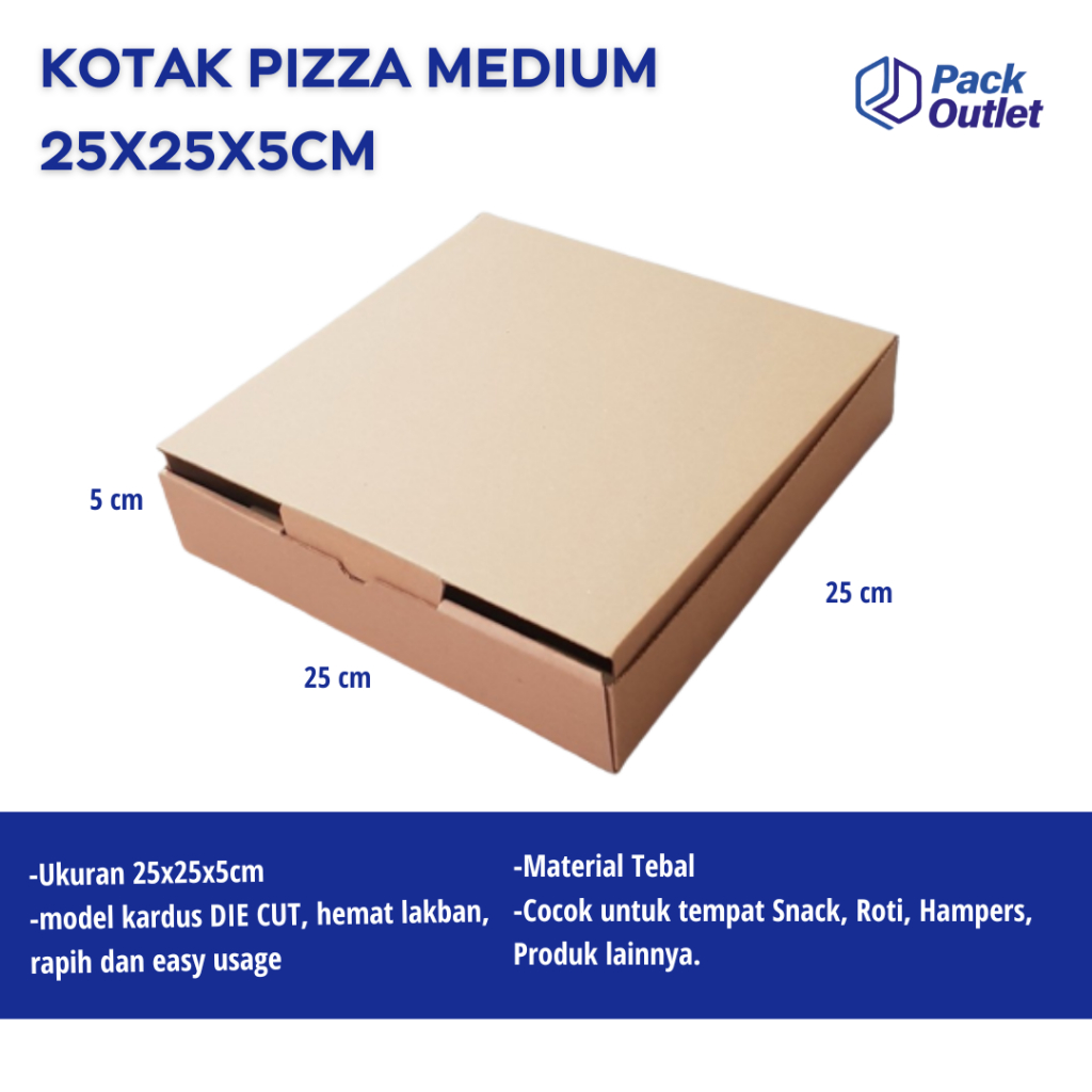 

Kardus uk 25x25x5 cm TEBAL kardus box baju makanan pizza hijab aksesoris
