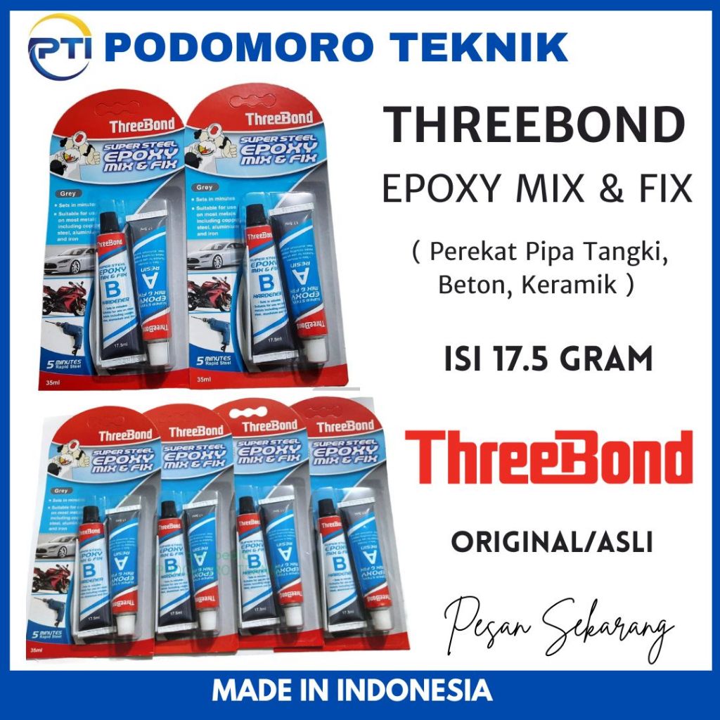 

ThreeBond Lem Besi, Beton, Kaca, Kayu Mix & Fix - Epoxy Super Steel