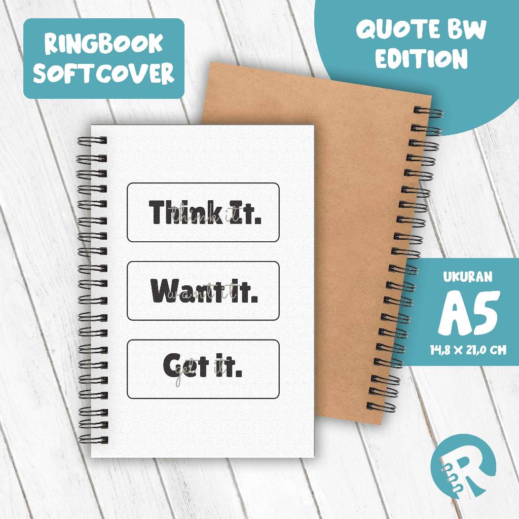 

Ringbook Softcover A5 Buku Catatan Garis/Polos Tema Black And White Part 1