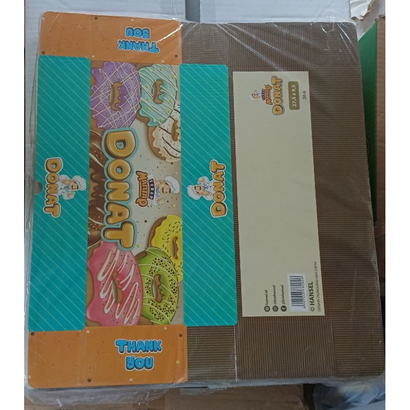 

(1 Pack = 100 Pcs) Kotak donat isi 3 ukuran 27x9x5 cm