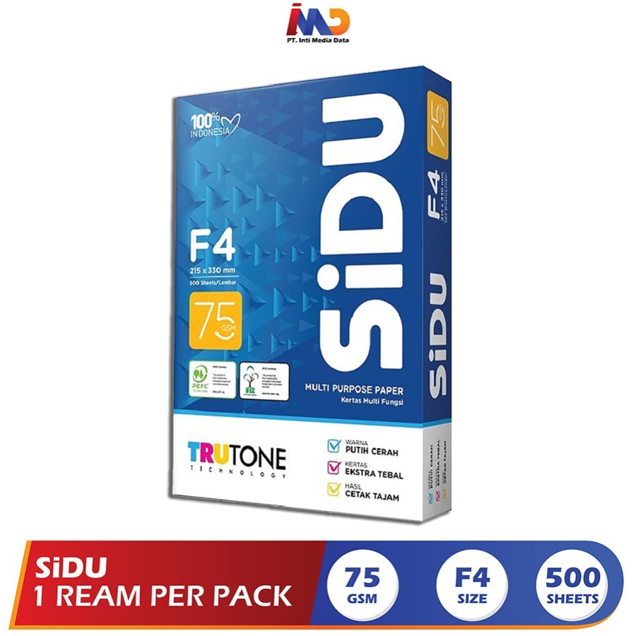 

SiDU Kertas Fotocopy 75 GSM F4 1 Rim