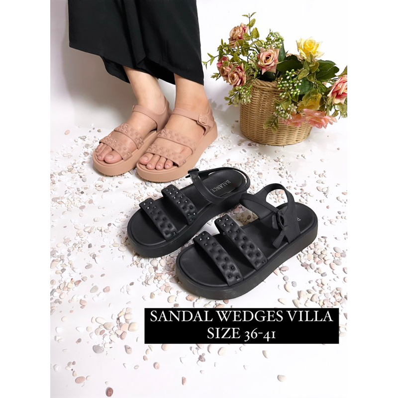 Gjaz Sandal Wedges Sling Wanita Villa