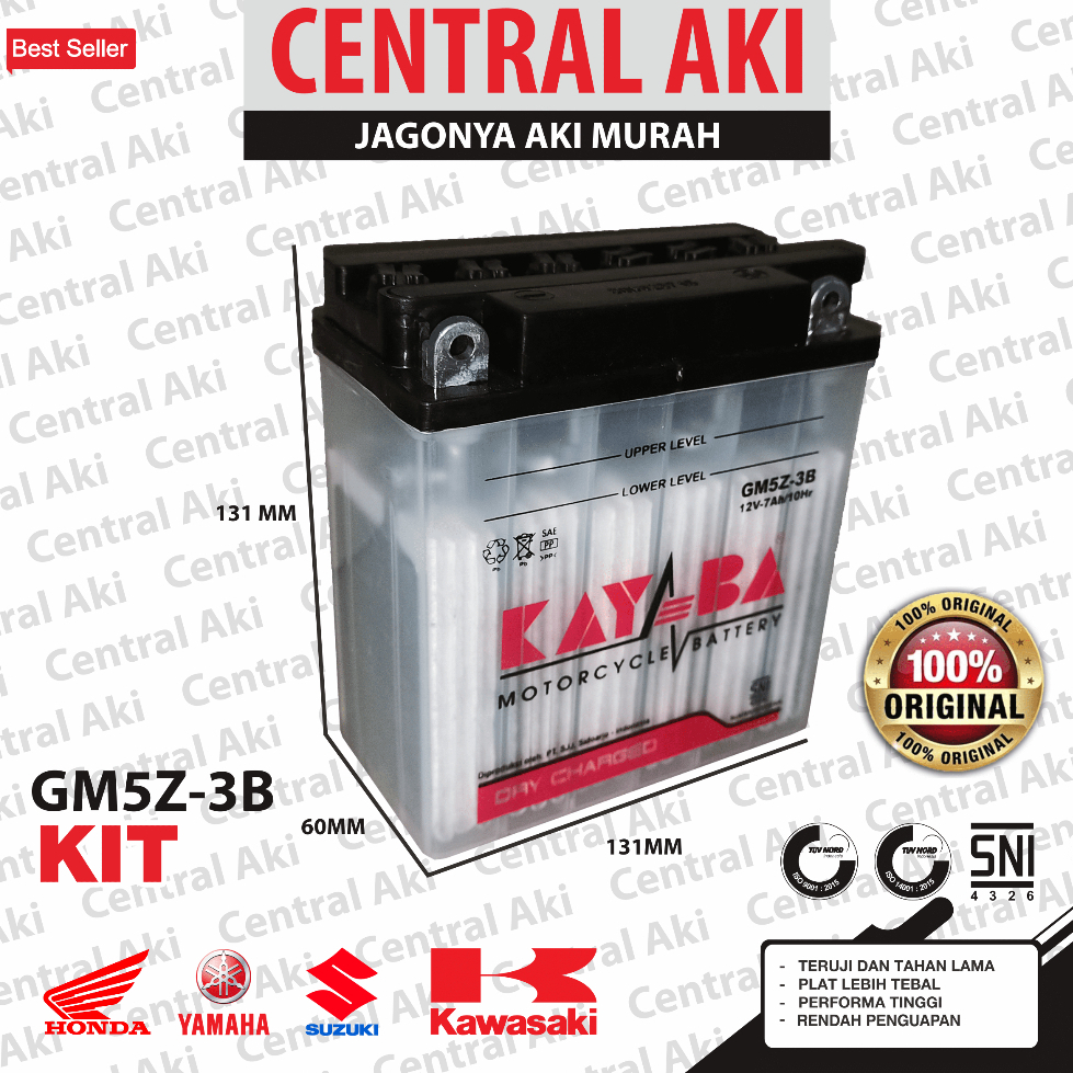 GENGSILEGI89 - AKI MOTOR KAYABA GM5Z-3B ORIGINAL DRY CHARGER HONDA LEGENDA GRAND PRIMA TITAN SUPRA