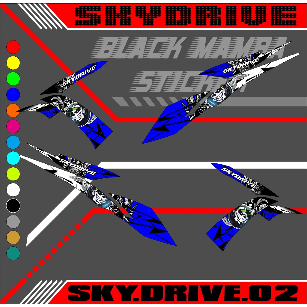 Striping SKYDRIVE sticker list variasi SKYDRIVE CODE 02