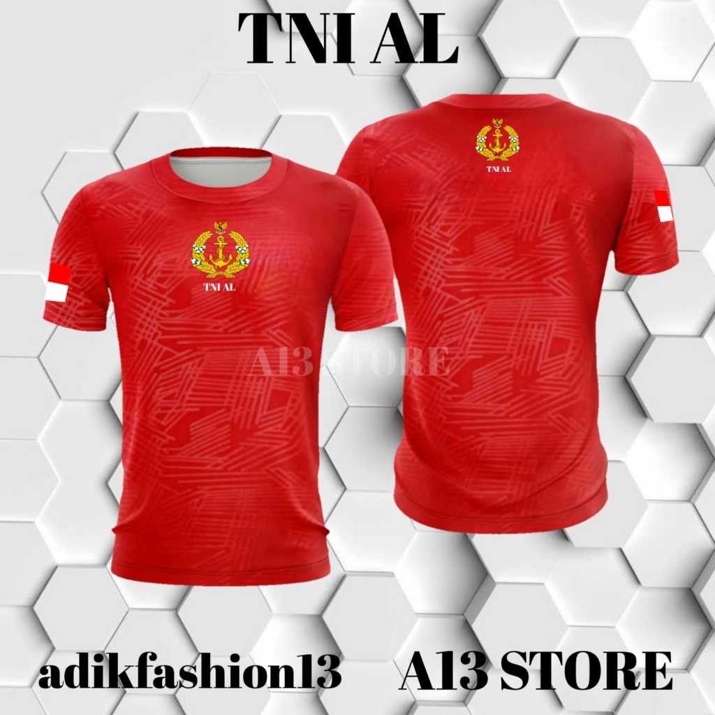 kaos tni al / baju kaos tni al logo depan belakang / baju kaos dryfit jersey tni al / kaos jersey ol