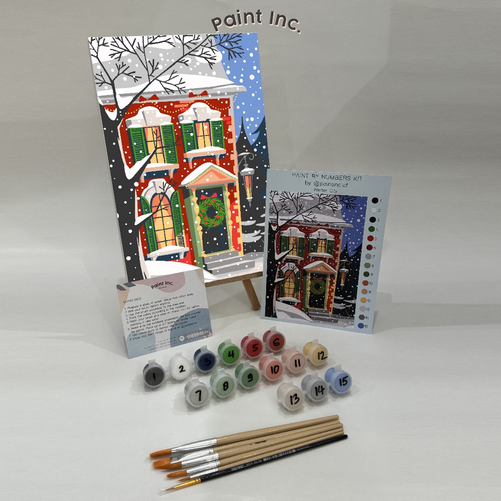 

Paint by Numbers Kit: Winter City | Paint Inc. ID | Paint by Number | Hampers | Painting Kit | Natal | DIY