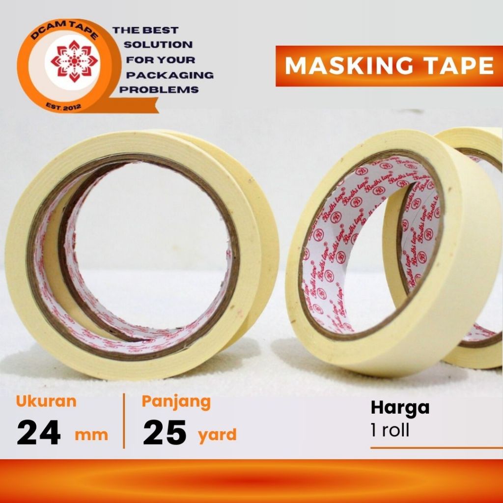 

Lakban OPP Tape / Isolasi Masking Tape / Lakban Kertas BODHI TAPE 1INCH Masking Tape / Lakban Kertas 24mm
