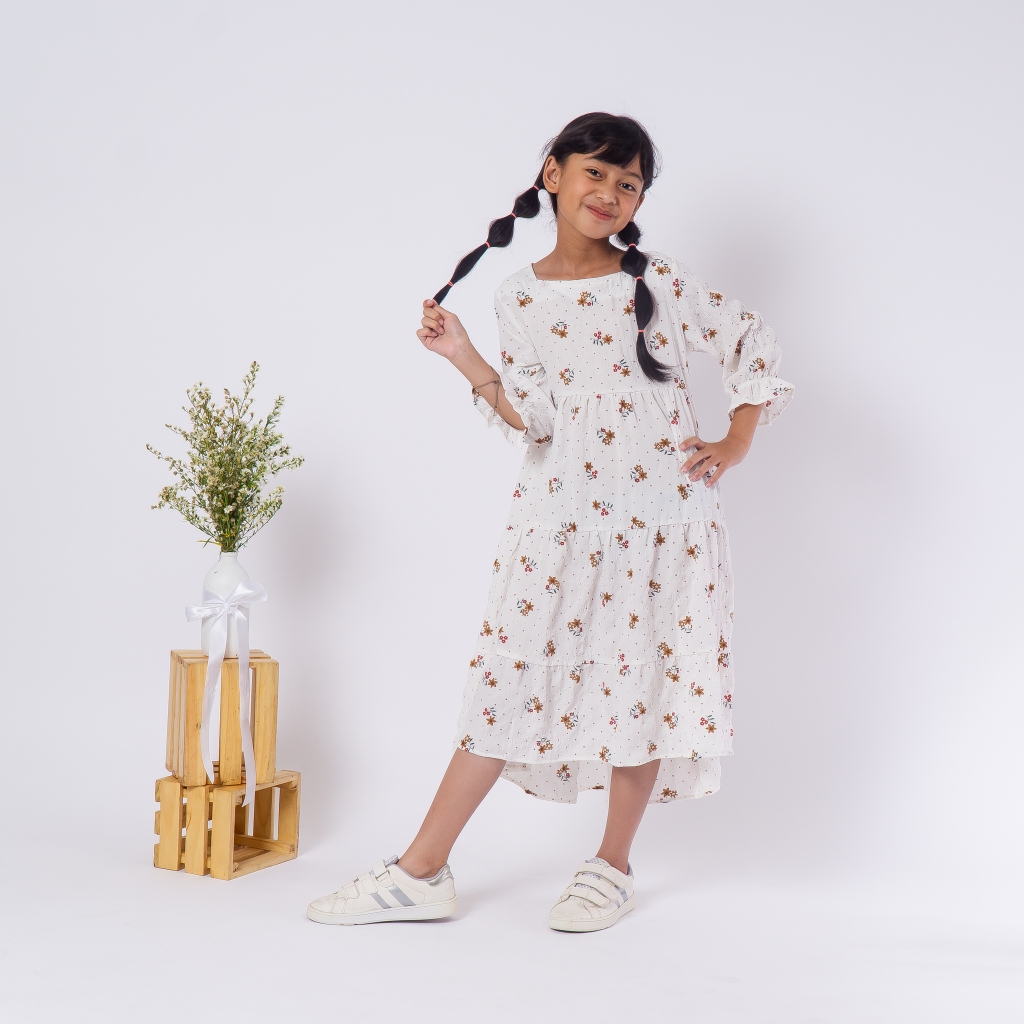 Dress Anak Perempuan | CAREEN  Dress Putih | Dress Korea | Dress Cantik | Dress Anak | Fashion Anak 