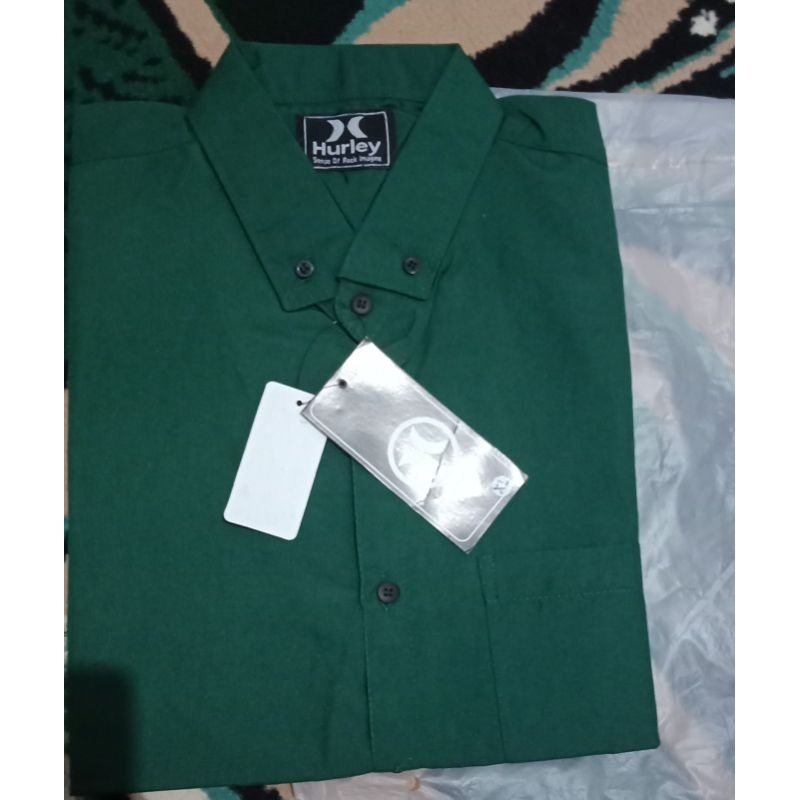 Kemeja polos lengan pendek Hurley New