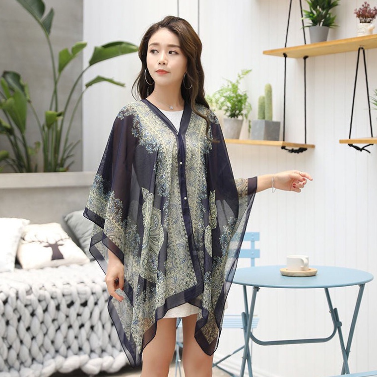 outer scarf leher aksesoris fashion korea syal wanita Bahan sifon bermutu tinggi cardigan outher Pri
