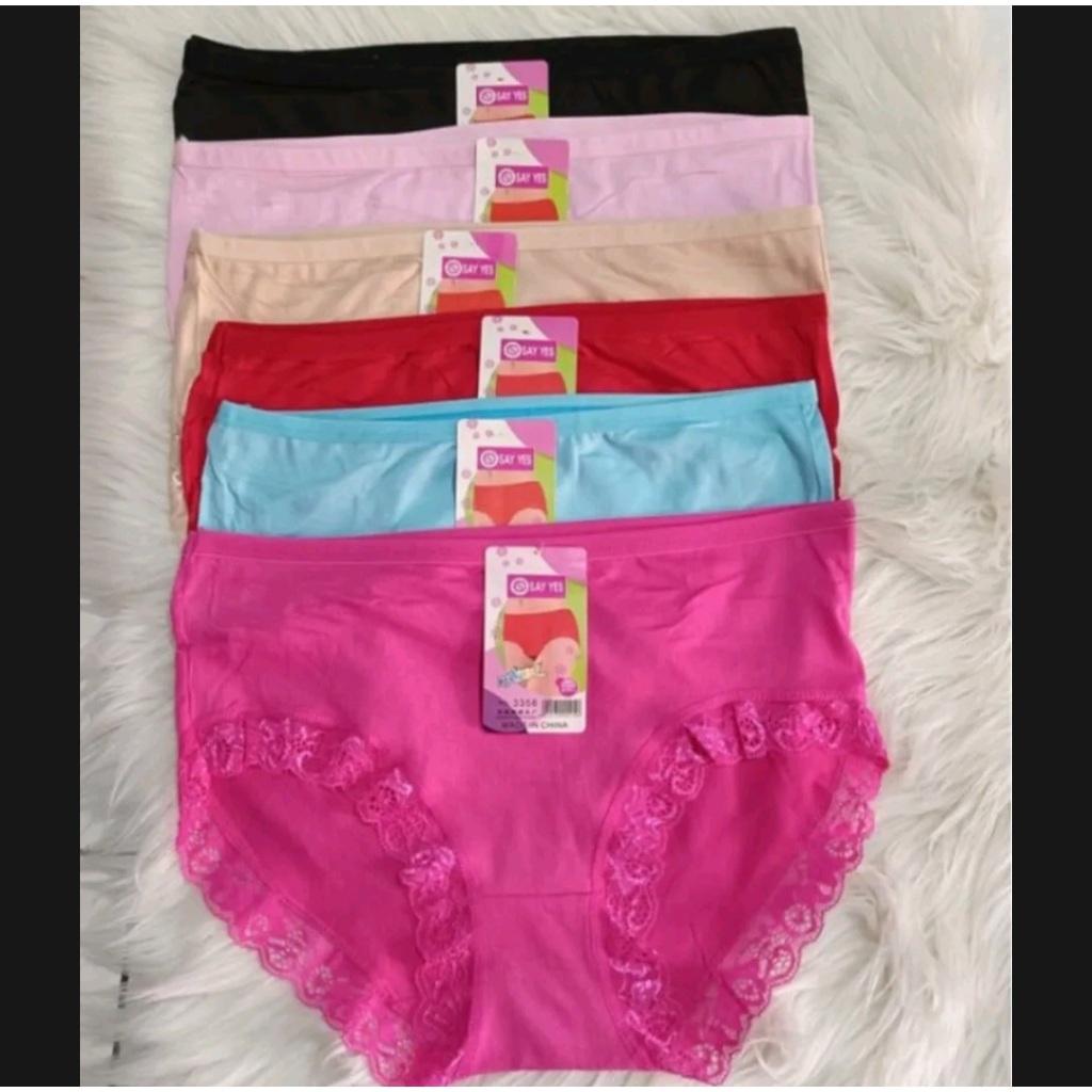 6 PCS CELANA DALAM WANITA DEWASA MIOKAIQI/SAYYES 3358 RENDA/CD ADEM/CD RENDA