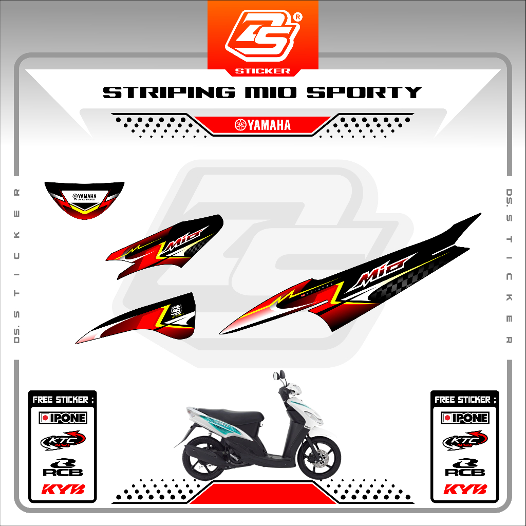 Stiker Mio Sporty Mio Smile Sticker Striping Variasi Mio Smile - Striping Motor Mio Smile DS0002 DS STICKER