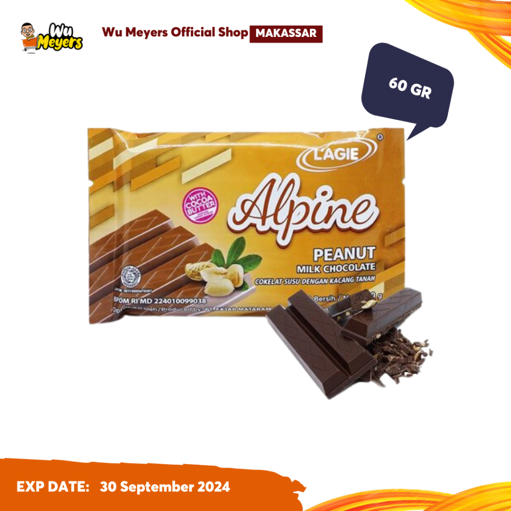 

Lagie Coklat Kacang Tanah Alpine Peanut Kacang Tanah 60gr (1 box 24pcs) - Wu Meyers Makassar