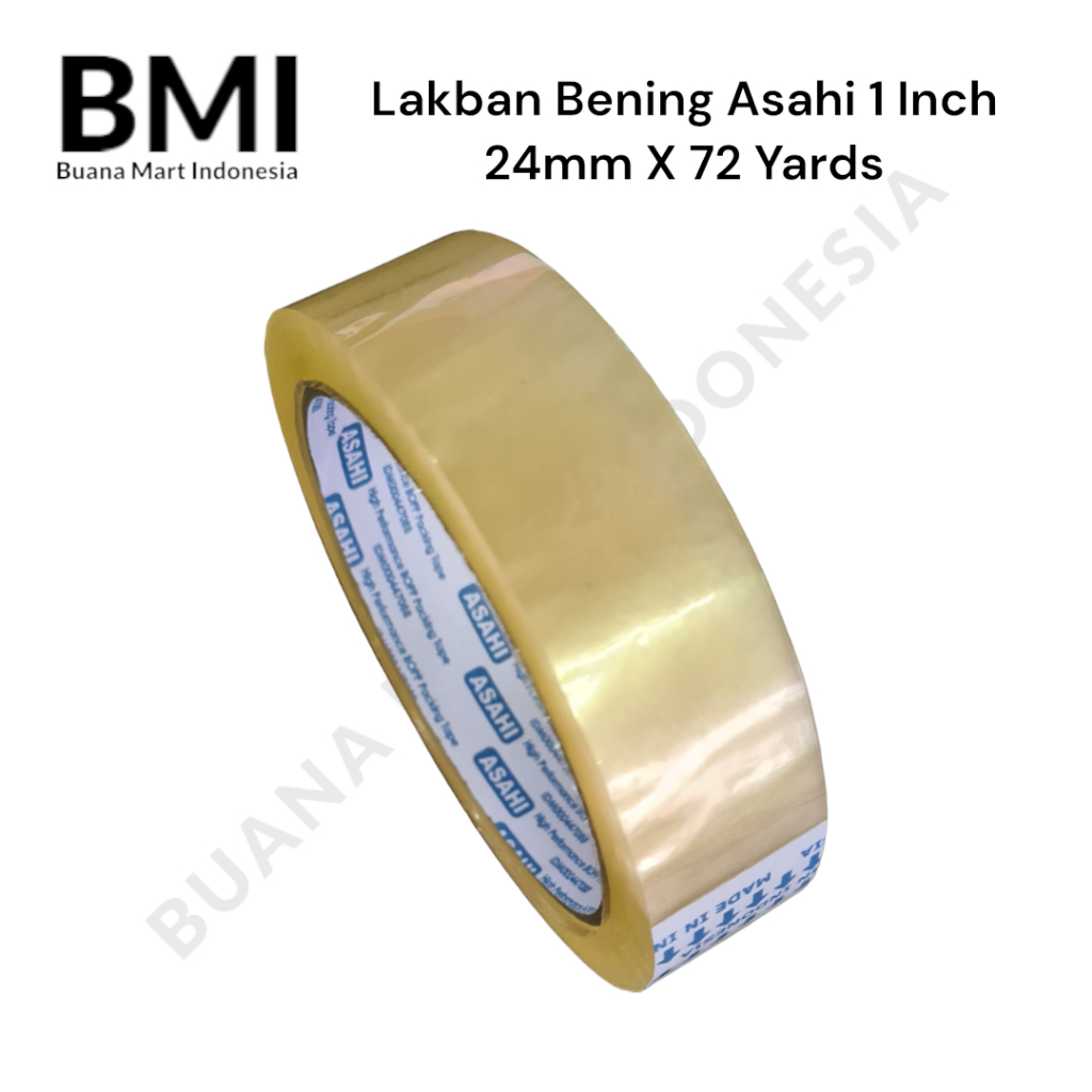 

Lakban Bening Asahi 1 Inch 24mm X 72 Yard | Isolasi Transparent (1ROL)