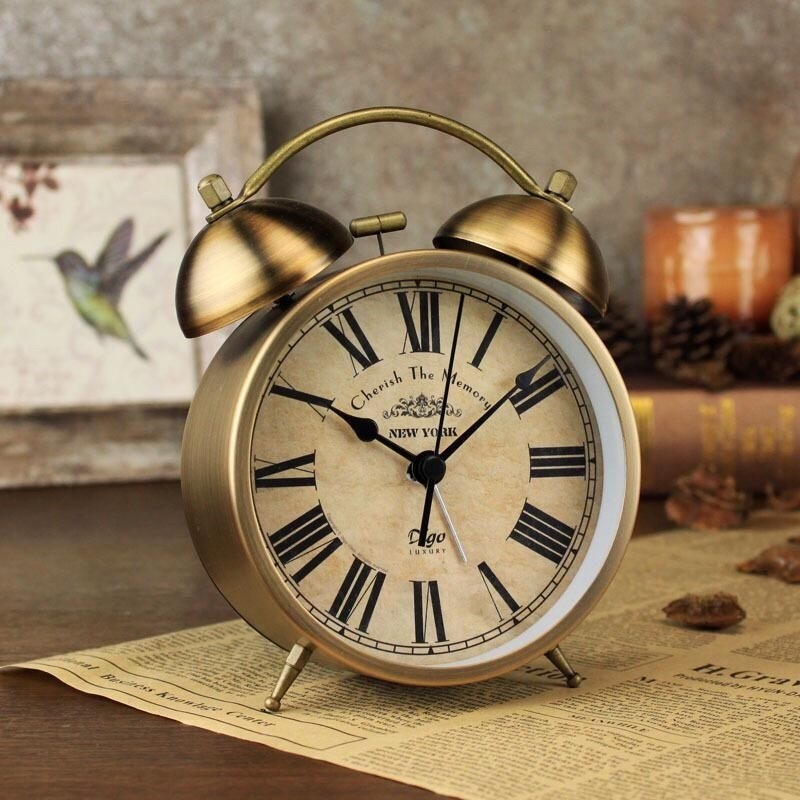 Clock Alarm Vintage Jam Weker Vintage Jam Meja Aesthetic Jam Weker Gold Jam Meja Gold