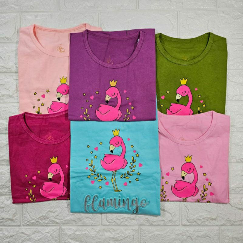 Baju Kaos Atasan Anak Perempuan Embos Tangan Pendek (2-9thn)