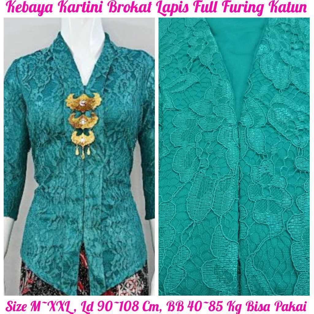 KEBAYA JADI KEBAYA KARTINI MODERN BROKAT SEMI PRANCIS LAPIS FULL FURING KATUN KANCING DEPAN LENGAN 7