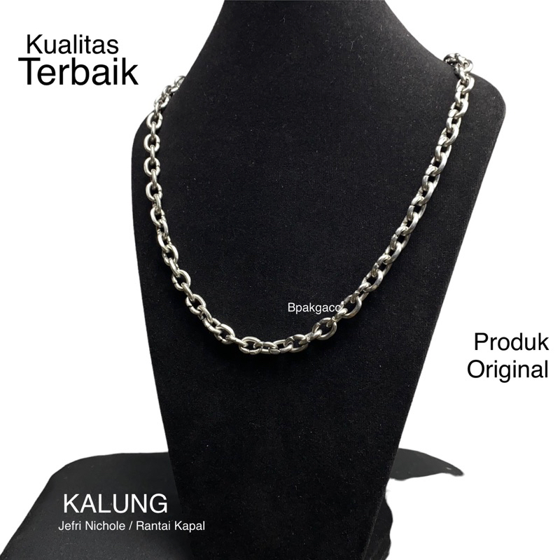 Kalung Jefri Nichole Rantai Anti Karat / kalung Rantai Kapal Silver Besi Putih Asli Monel / Kalung P