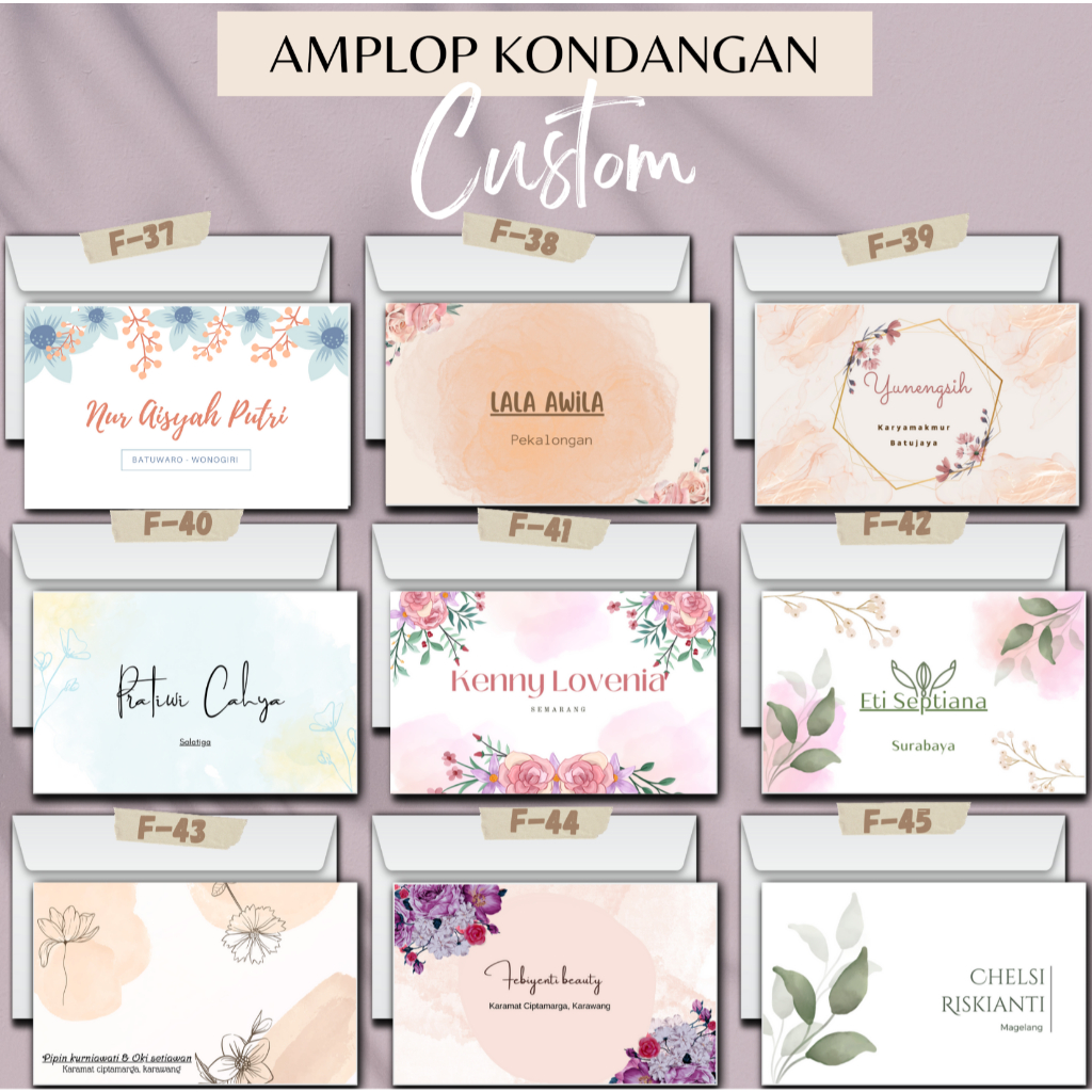 

Amplop kondangan custom kekinian aesthetic