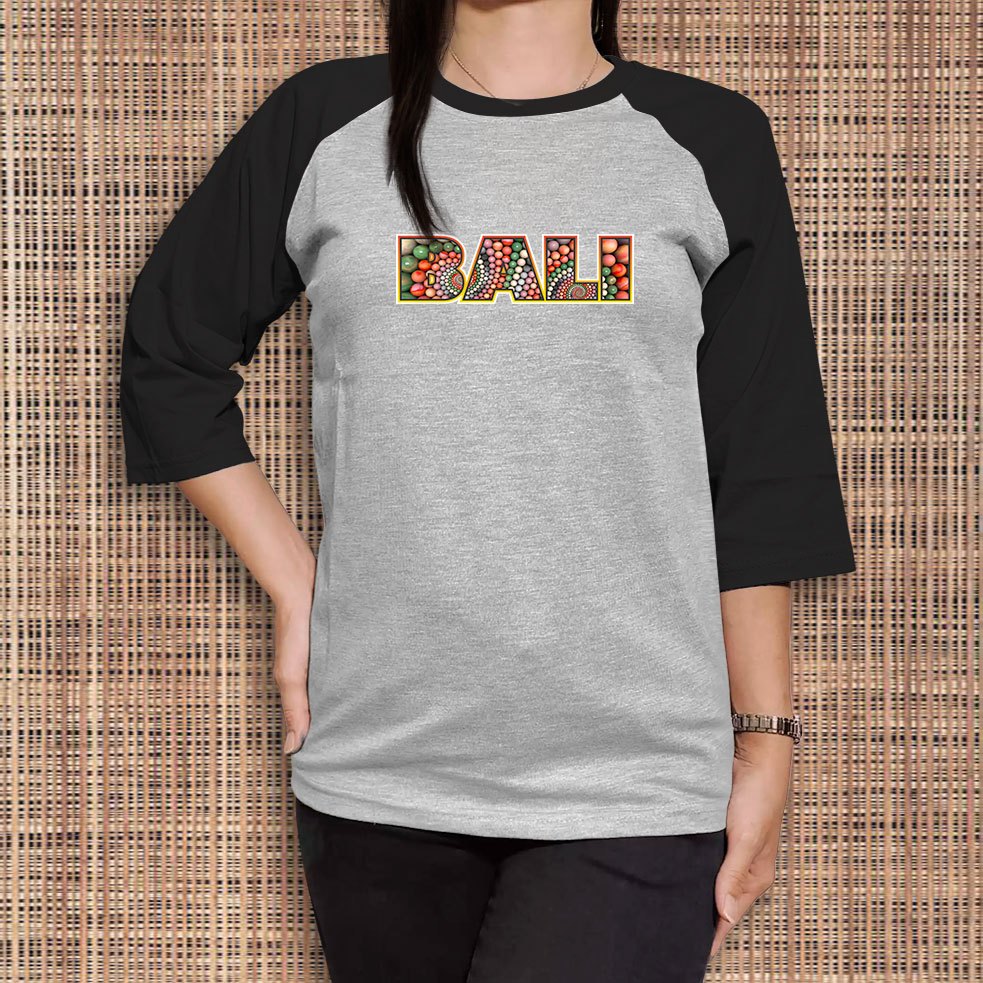 Bali Baju Kaos Oblong Wanita Raglan Lengan 3/4 Cewek Tshirt Distro Cewe Promo Berkualitas Premium Te