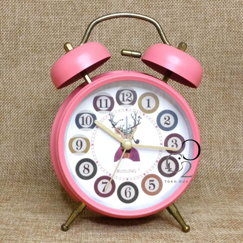 Jam Weker SWEEP MOVEMENT | Alarm Bunyi Kring Besar | Jam Meja | Dekorasi Rumah | Besi JUMBO