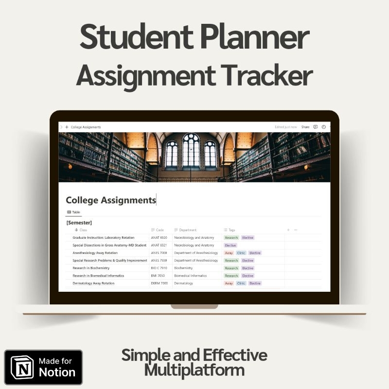 Assignment Planner Notion Template