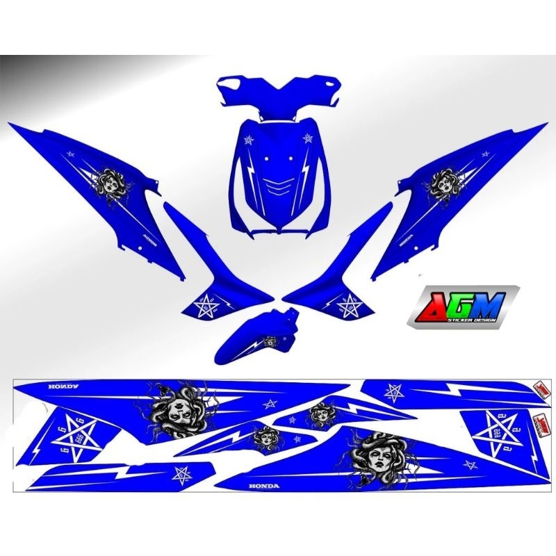 STRIPING TRANSPARAN BEAT KARBU STICKER MEDUSA/STRIPING BEAT KARBU