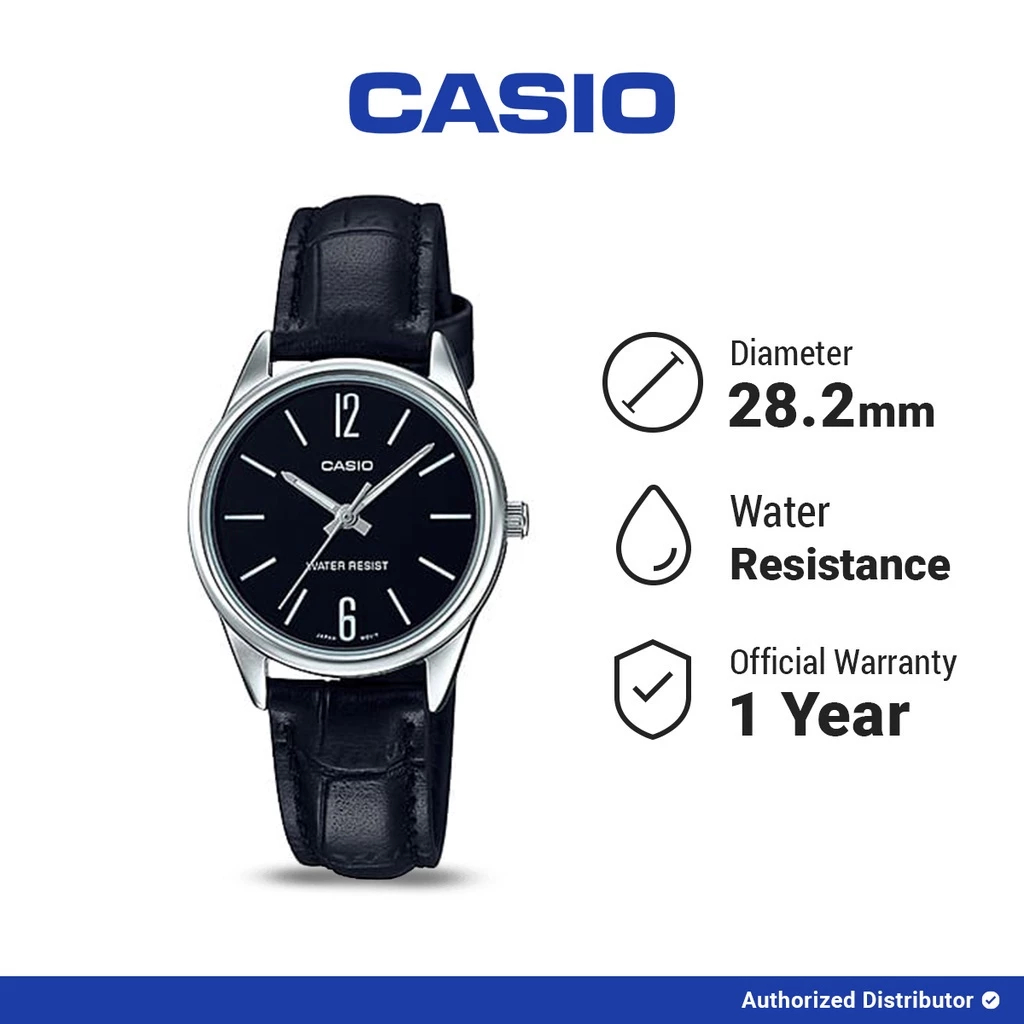 Jam Casio Couple strap kulit new original