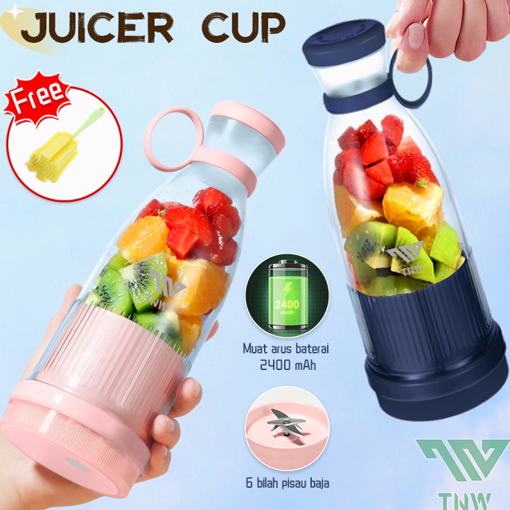 TNW Juicer Blender Portable Mini Juicer Cup 6 Pisau Blender Kapsul Murah Blender Jus Buah Milkshake 