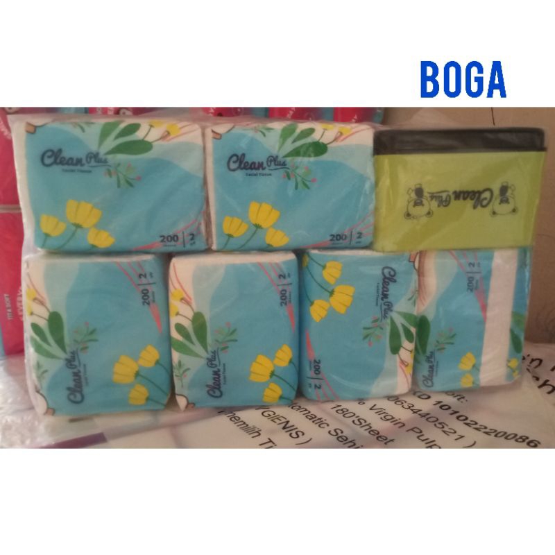 Tissue pop up clean plus paket 6 pcs tisu + 1 kotak tisu